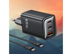 Ładowarka GaN toocki 65W 2x USB-C PD + kabel 1m za 58,90 zł w Amazon PL