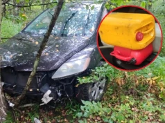 Ucieczka z nasypu i rozbity samochód. 40-latek kradł paliwo z budowy S19