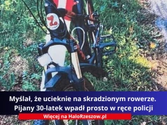 Myślał, że ucieknie na skradzionym rowerze. Pijany 30-latek wpadł prosto w ręce policji
