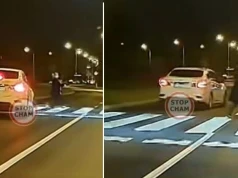 O włos od potrącenia na ulicy Krakowskiej w Rzeszowie! Nagranie Stop Cham