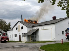 Pożar w szkole rolniczej w Krasnymstawie. Ogień pojawił się w suszarni chmielu
