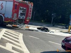 Groźne zdarzenie przy szpitalu miejskim w Olsztynie. 77-latek nie ustąpił pierwszeństwa motocykliście