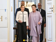 Elegancka Marta Nawrocka w Belwederze. Tak witała pierwszą parę Estonii